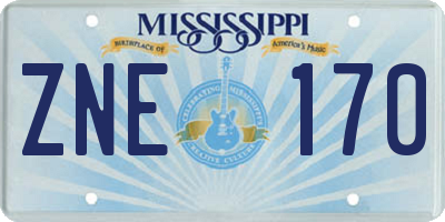 MS license plate ZNE170