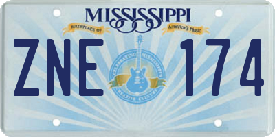 MS license plate ZNE174