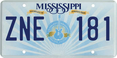 MS license plate ZNE181