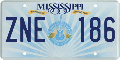 MS license plate ZNE186