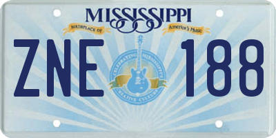 MS license plate ZNE188