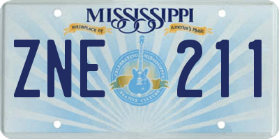 MS license plate ZNE211
