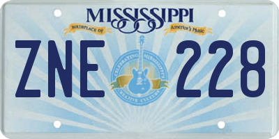 MS license plate ZNE228
