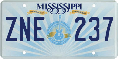 MS license plate ZNE237