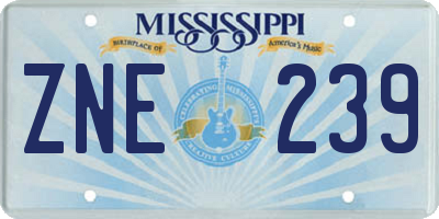 MS license plate ZNE239