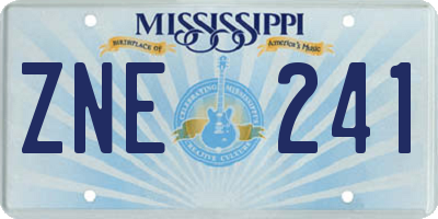 MS license plate ZNE241