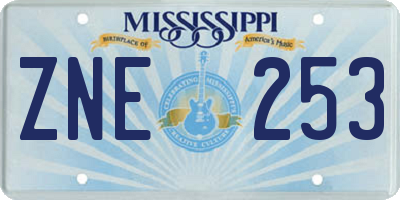 MS license plate ZNE253