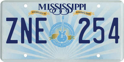 MS license plate ZNE254