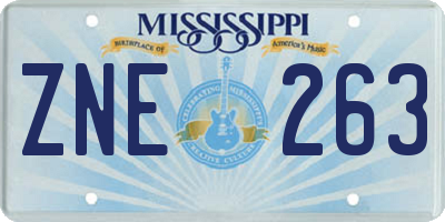MS license plate ZNE263