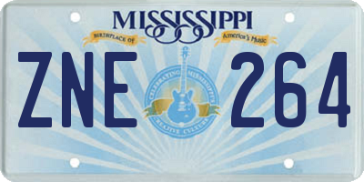 MS license plate ZNE264