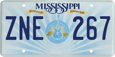 MS license plate ZNE267