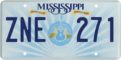 MS license plate ZNE271