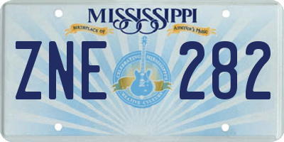 MS license plate ZNE282