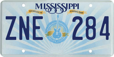MS license plate ZNE284