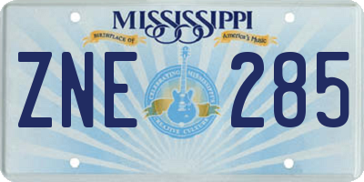 MS license plate ZNE285