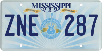 MS license plate ZNE287