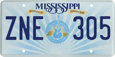 MS license plate ZNE305