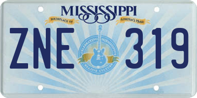 MS license plate ZNE319