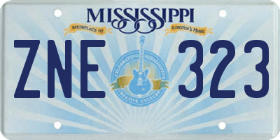 MS license plate ZNE323