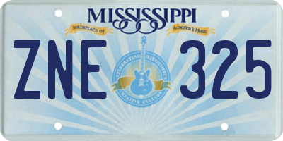 MS license plate ZNE325