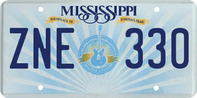 MS license plate ZNE330