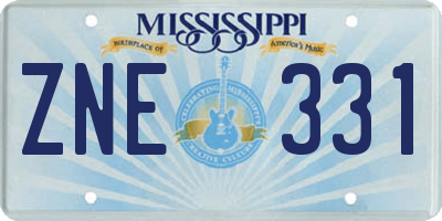 MS license plate ZNE331