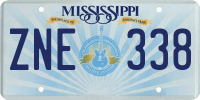 MS license plate ZNE338