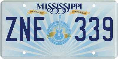 MS license plate ZNE339