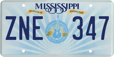 MS license plate ZNE347