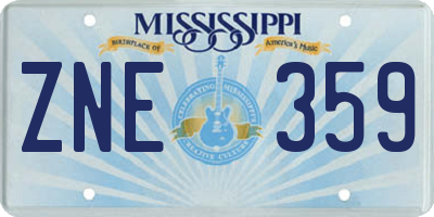 MS license plate ZNE359