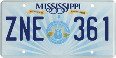 MS license plate ZNE361