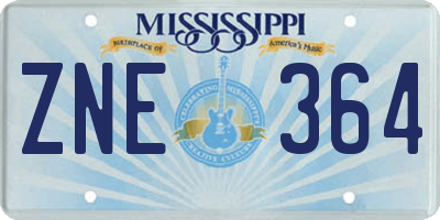 MS license plate ZNE364