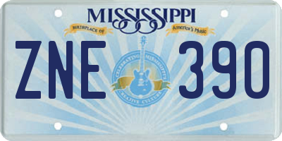 MS license plate ZNE390