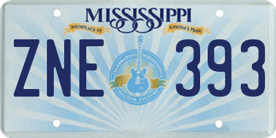 MS license plate ZNE393