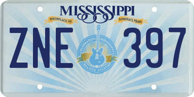 MS license plate ZNE397