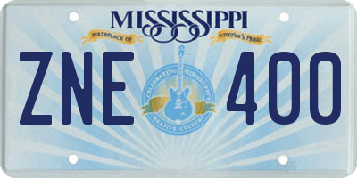 MS license plate ZNE400