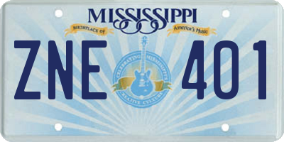 MS license plate ZNE401