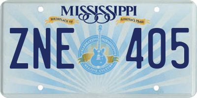 MS license plate ZNE405