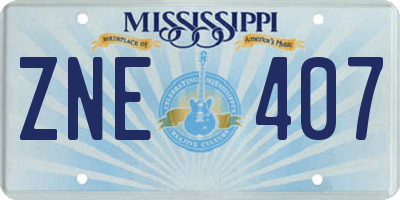 MS license plate ZNE407