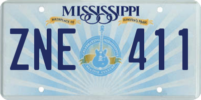 MS license plate ZNE411