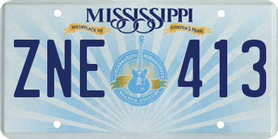 MS license plate ZNE413