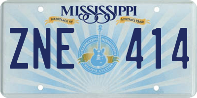 MS license plate ZNE414