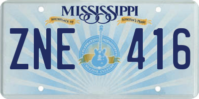 MS license plate ZNE416