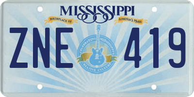 MS license plate ZNE419