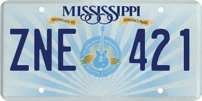 MS license plate ZNE421