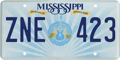 MS license plate ZNE423
