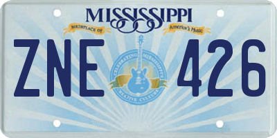MS license plate ZNE426