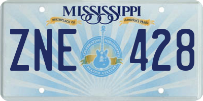 MS license plate ZNE428