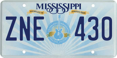 MS license plate ZNE430