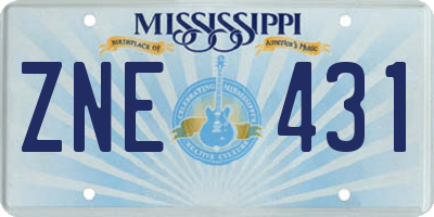 MS license plate ZNE431